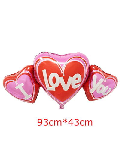 Happy Valentine’s Day Heart Balloon Stand Set – Love Bear & Heart-to-Heart Balloons Wedding Party Decoration