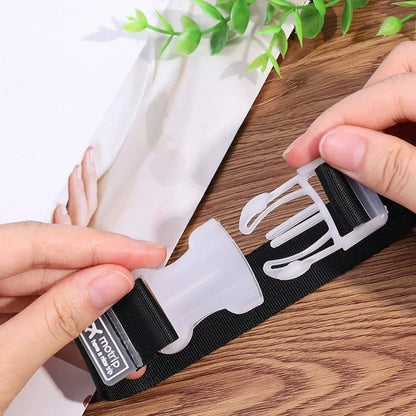Sturdy Adjustable Luggage Strap – Lightweight Polyester Suitcase Belt with Hanging Buckle for Easy Bag Identification