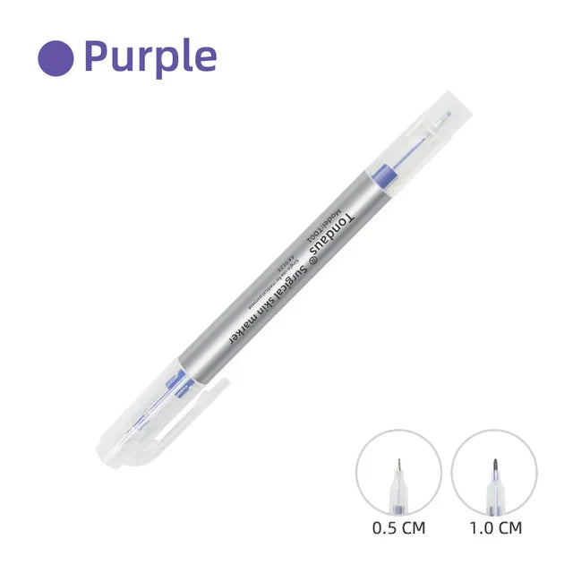 Professional Surgical Sterile Skin Marker Pen – Microblading Tattoo Eyebrow & Lip Marker with Measuring Ruler Set