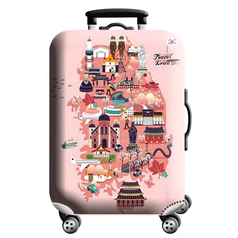 Stretch Fabric Luggage Cover — Dustproof Suitcase Protector for 18-32 Inch Travel Bags