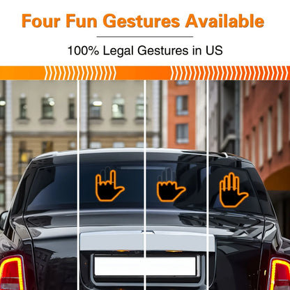 Glogesture Car Hand Light LED Sign – Remote Control Finger Flicker Road Rage Light for Car Window