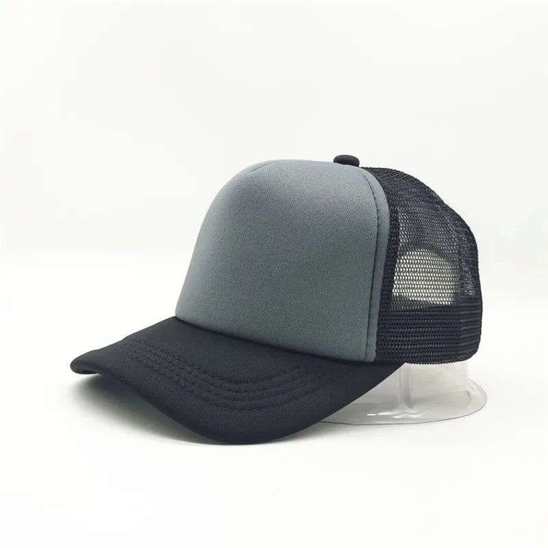 Custom Logo Mesh Trucker Cap - 5 Panel Snapback Baseball Hat for Men & Women Summer Sports Sun Hat
