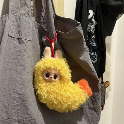 Labubu Doll Clothes – Fried Shrimp Onesie Yellow Outfit for 1st-3rd Gen 17cm Labubu Sitting Dolls Party Wear