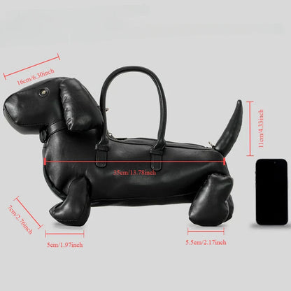 Women’s Fashion Cute Dachshund Handbag — Creative PU Soft Leather Shoulder Messenger Bag