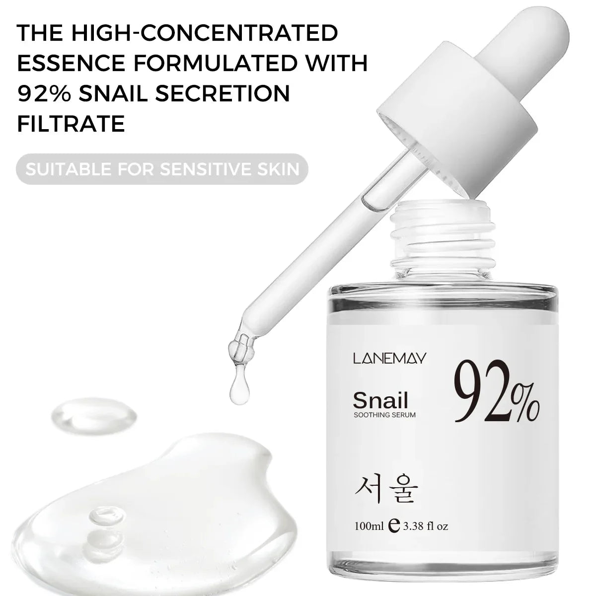 100ml 92% Snail Soothing Facial Essence – Hydrating & Moisturizing Multi-Action Face Serum