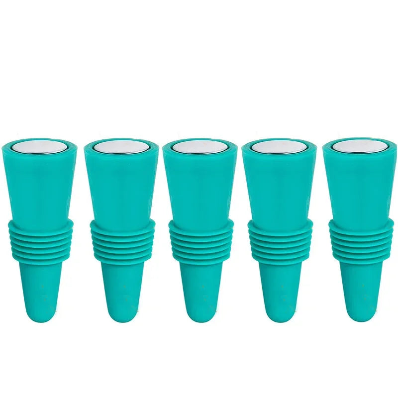 Silicone Wine Bottle Stopper Set – Leak-Proof Cork Caps for Wine, Whisky, Beer & Champagne, Reusable Bar & Kitchen Sealing Accessories