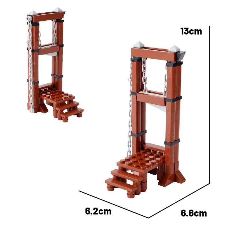 MOC Medieval Prison Hanging Cage Building Block Set – Castle Scene Assembly Toy Kit