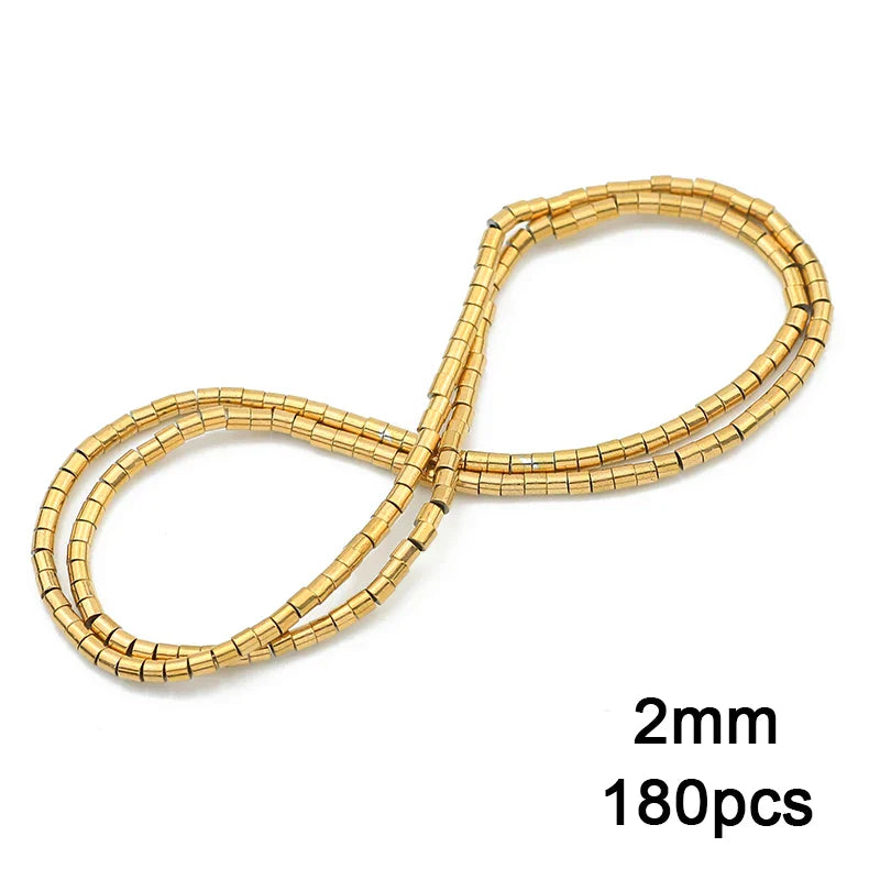 3A+ Retention Color Hematite Beads – Star & Heart Shapes, Gold-Plated Natural Stones for DIY Jewelry & Bracelets