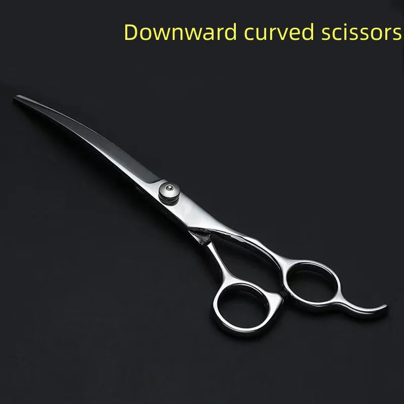 Pet Grooming Scissors Set – Professional Dog Hair Trimming Tools, Bent & Straight Scissors, Teddy Haircut Clippers