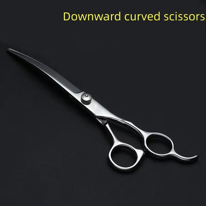 Pet Grooming Scissors Set – Professional Dog Hair Trimming Tools, Bent & Straight Scissors, Teddy Haircut Clippers