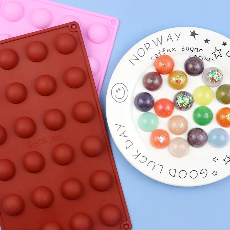 Semi-Sphere Silicone Chocolate Mold – Half Ball Dome Baking Tray for Cake, Pudding, Jelly & Candy DIY Dessert Making Tool
