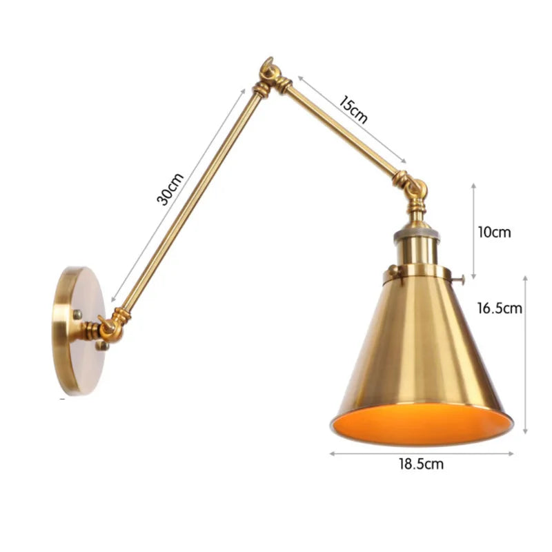 American Iron Art UFO Wall Lamp — Black Decorative Light for Bedroom, Bar & Restaurant