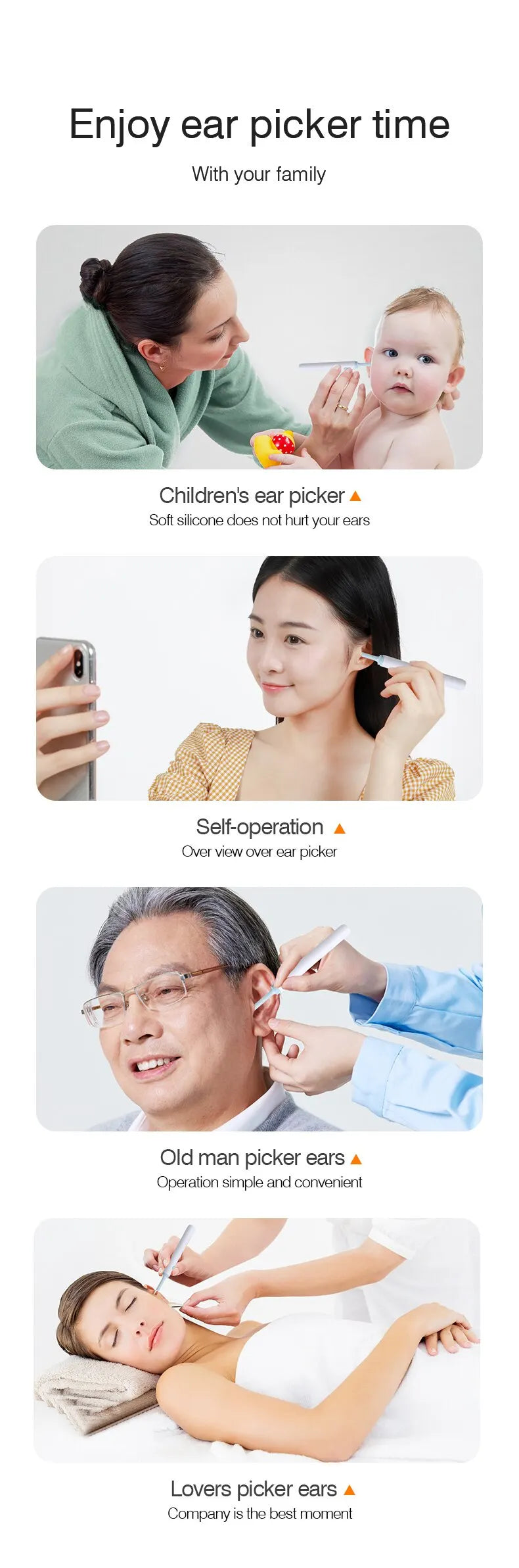 Wireless Visual Ear Endoscope Camera – 5MP Ear Cleaning Tools with Safe Silicone Earpick, Luminous Otoscope & Ear Wax Remover