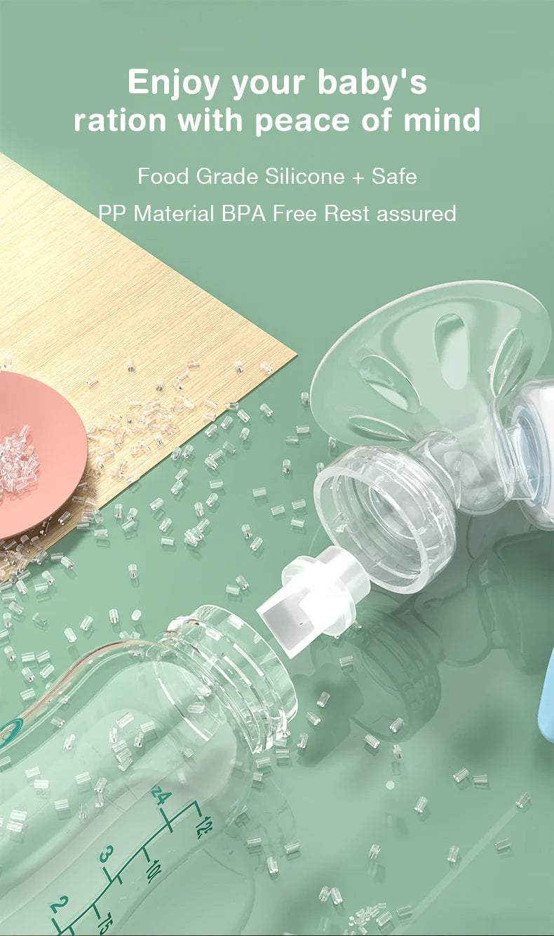 Manual Breast Pump — Baby Nipple Milk Suction Bottle for Feeding & Postpartum Care