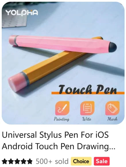 Universal Stylus Pen – Touch Screen Pen for Android, iPhone, iPad & Tablets, Apple Pencil Compatible