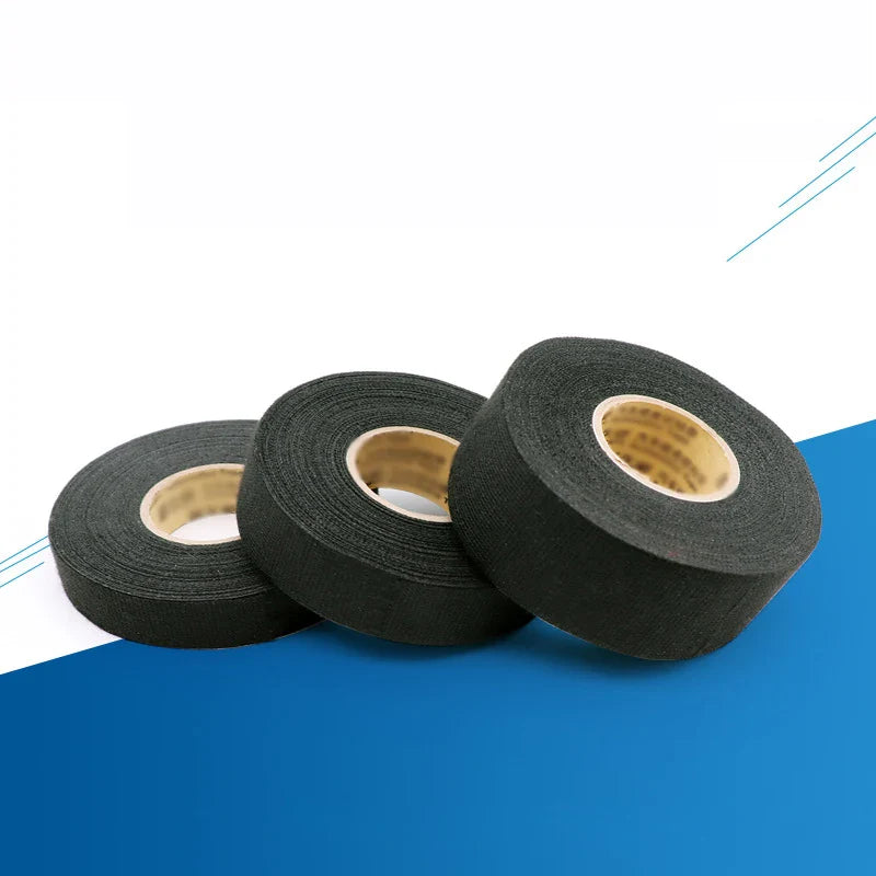 15 Meter Flame Retardant Adhesive Cloth Tape - Heat-resistant Tape for Car Cable Harness, Wiring Loom Protection (Width 9/19/25MM)
