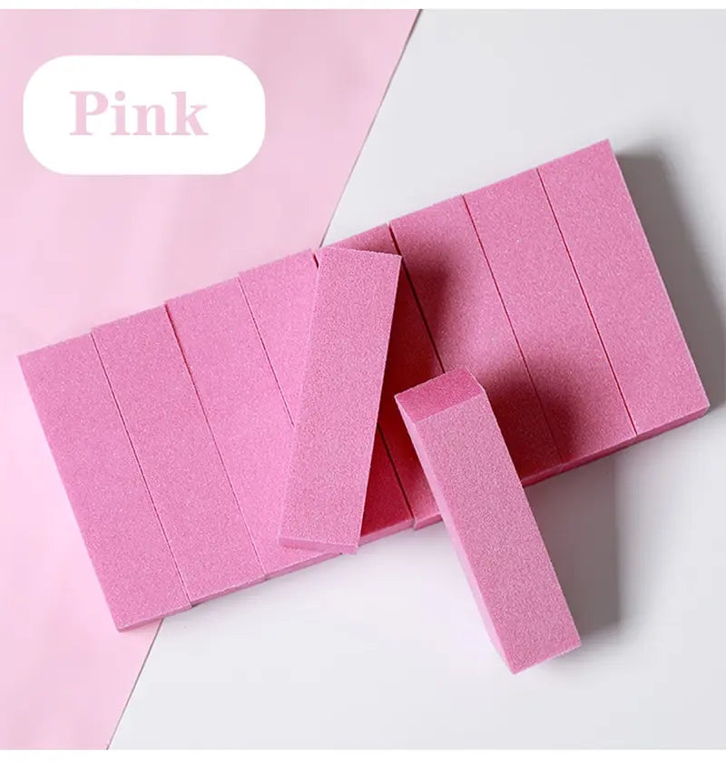 Pink Nail Buffing & Sanding Block — Pedicure Manicure Sponge for Grinding, Polishing & Safe Nail Art Care