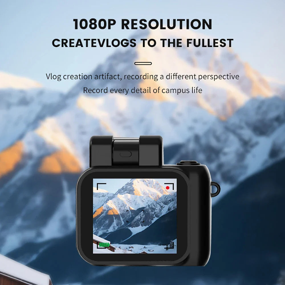 Y4000 Mini HD 1080P Camera with Screen – Portable Retro Compact Video Recorder with Flash and Battery Dock