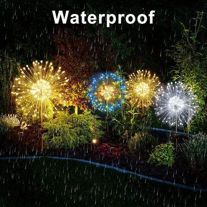 1 Pack Solar Firework Light Outdoor - IP65 Waterproof Solar Garden Flower Lights with 8 Lighting Modes - for Outdoor Lighting