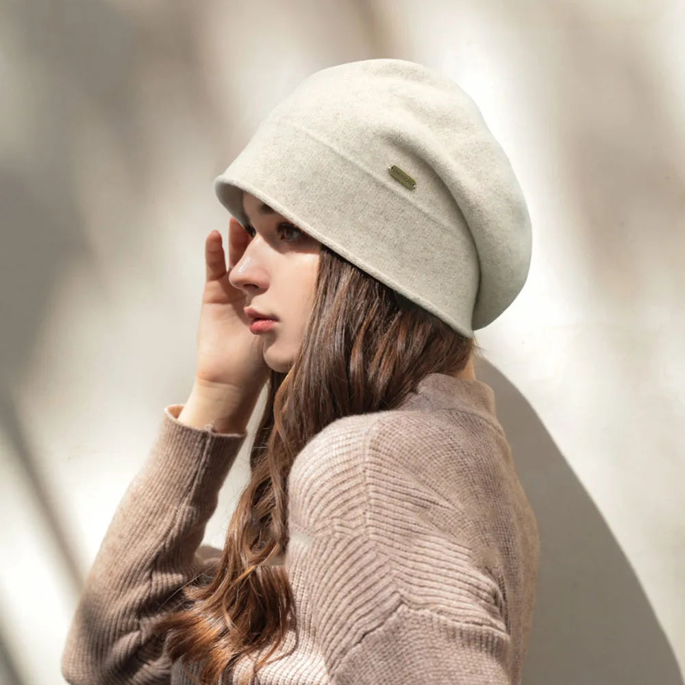 2022 Women’s Cashmere Blend Winter Hat – Soft Warm Wool Skullies, Beanies, Fedora Retro Beret, Boutique Style