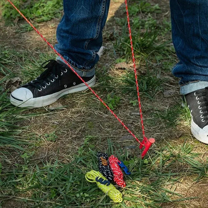 4pcs Outdoor Tent Guy Lines – Reflective Camping Ropes with Aluminum Tensioner & Pouch for Tent, Tarp, Canopy