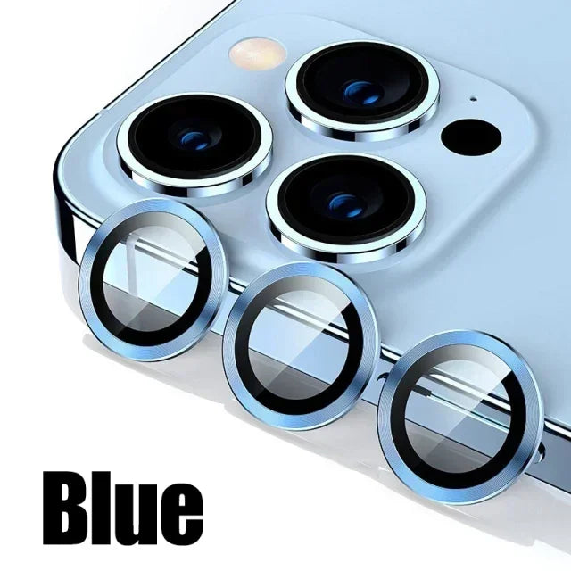 3PCS Metal Camera Lens Protector - Tempered Glass Cover for iPhone 11 12 13 14 15 Pro Max & Plus