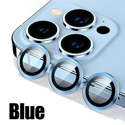 3PCS Metal Camera Lens Protector - Tempered Glass Cover for iPhone 11 12 13 14 15 Pro Max & Plus