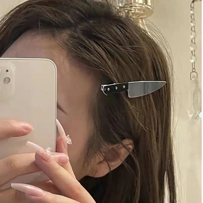 Weird Knife Hair Clips for Women - Creative Funny Hairpins, Punk Barrette Hairpins Headwear for Girls, Y2K Accessories