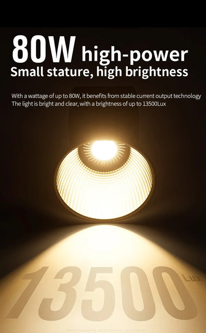 80W Dual Color Temperature COB Photography Light - Professional LED Video Light, Portable Handheld Fill Light with Mini Bowens