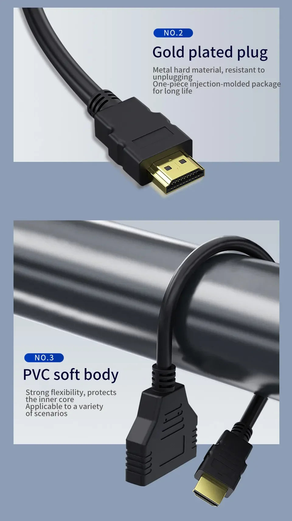 HDMI HD Cable Splitter – 1080P 2-Port Y Splitter, 1 In 2 Out Adapter for LCD TV, PS3, HDMI-Compatible Devices