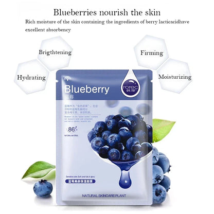 30pcs Natural Plant Facial Masks, Moisturizing & Oil Control, Anti-Aging Aloe Fruit Korean Sheet Masks for Skin Care