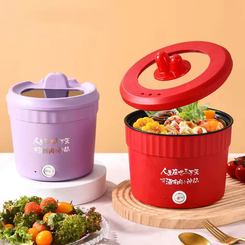 220V Mini Electric Cooking Pot – Multifunctional Rice Cooker, Hot Pot, Noodles, Porridge & Frying Pan