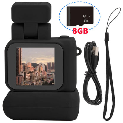 Y4000 Mini HD 1080p Camera – Portable Retro Digital Video Recorder with Screen, Flash Light & Battery Dock
