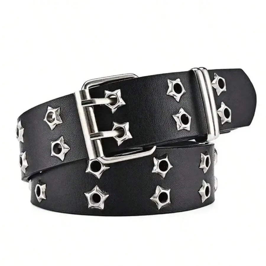 Women's Punk Hollow-Out Belt - Star Decor Fashion Waistband for Fall, Autumn & Halloween