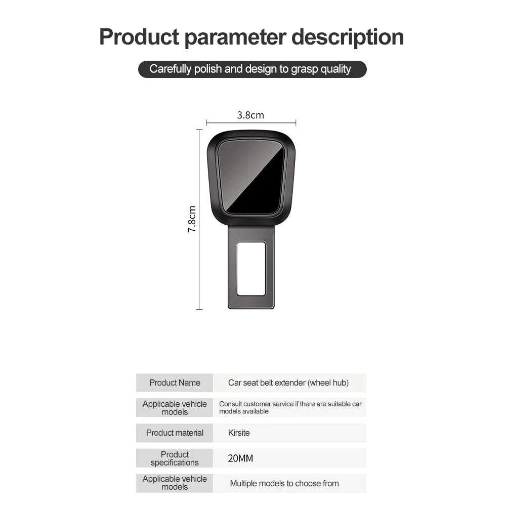 2PCS Car Seat Belt Clip Extender – Universal Safety Seatbelt Buckle Plug Adapter Insert Socket Extension for Cars
