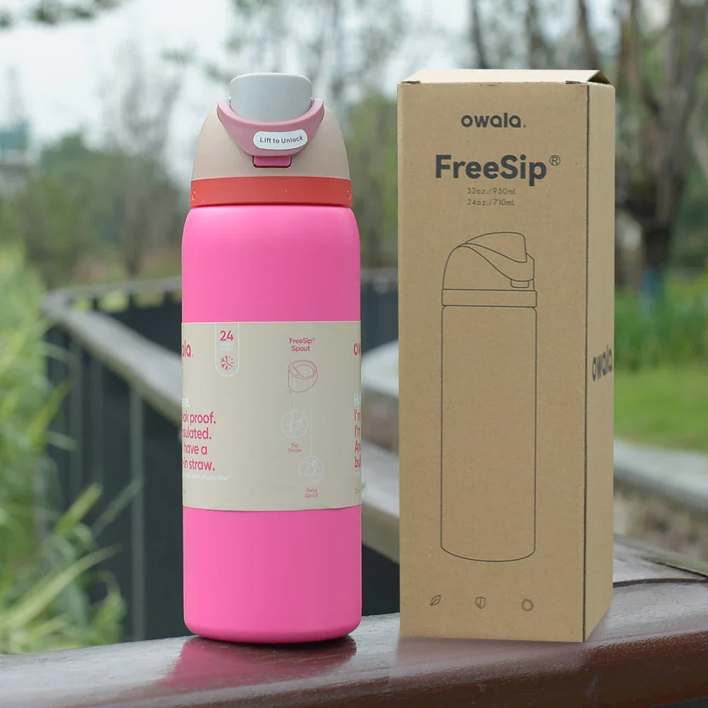 Owala Insulated Stainless Steel Water Bottle with Straw – BPA-Free Sports Bottle (24oz/32oz) for Travel