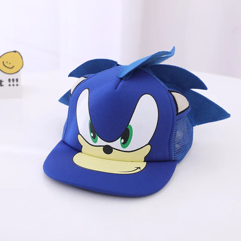 Children’s Sonic Baseball Cap — Cartoon Flat Brim Spring & Autumn Hat for Boys & Girls