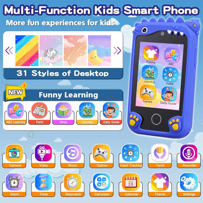 Kids Smart Educational Music Player & Learning Phone Toy for Ages 3-12 - Perfect Christmas & Birthday Gift