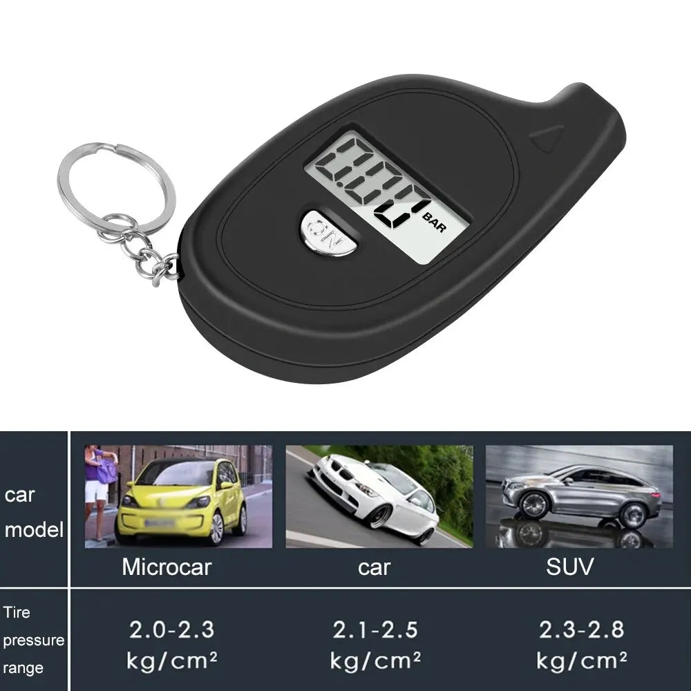 Digital LCD Car Tire Pressure Tester Meter Gauge: Auto Motorcycle Tire Safety Alarm - Tire Air Pressure Monitoring