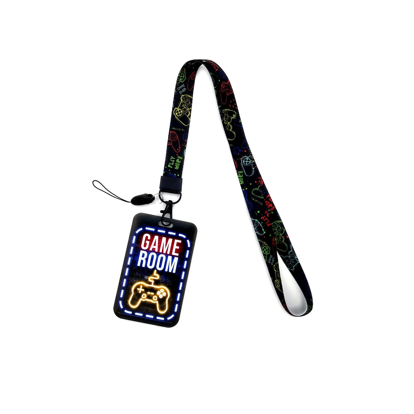 Gamer Card Holder Neck Strap Lanyard – Key, ID & Phone Badge Holder with Cool Hanging Rope