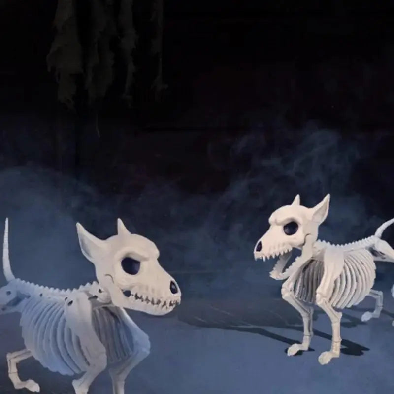 Halloween Little Wolf Skeleton Decoration – Creative Animal Skeleton Ornament for Indoor Outdoor Home & Garden Decor