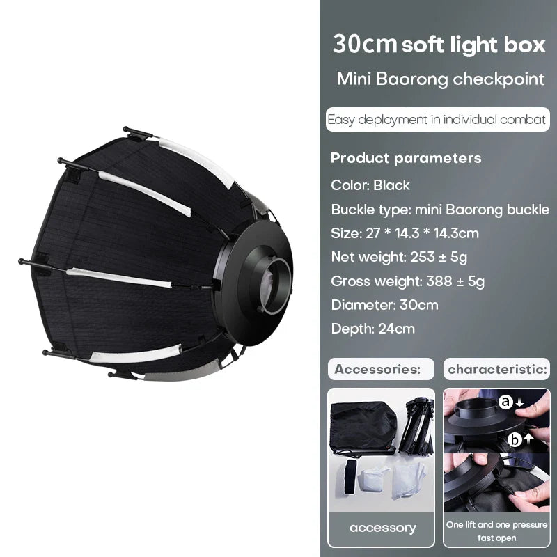 80W Dual Color Temperature COB Photography Light - Professional LED Video Light, Portable Handheld Fill Light with Mini Bowens