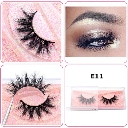 3D Real Mink False Eyelashes – Thick Handmade Strip Lashes with Glitter Packing for Makeup Beauty D101