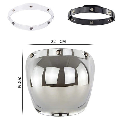 Motorcycle Helmet Bubble Visor – Anti-Fog UV Protection HD Lens for Retro Open Face Helmets