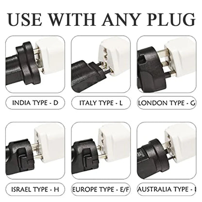 Universal 2-in-1 Plug Adapter – CN, US, UK, EU to AU Converter Socket for Australia & New Zealand Travel, 10A (White/Black)