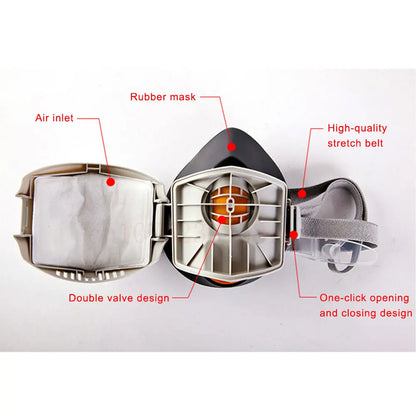 Dust Mask with 20pcs Filter Cotton - Half Face Respirator, Dust-Proof, Anti Industrial Construction Dust, Haze Fog Safety Gas Mask