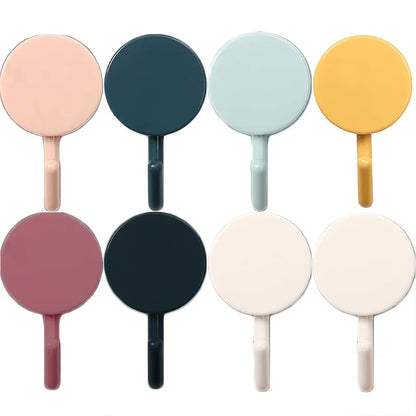 10PCS Self-Adhesive Wall Hooks – Strong No-Drill Hangers for Coats, Bags, Towels & Kitchen, Home Storage Accessories