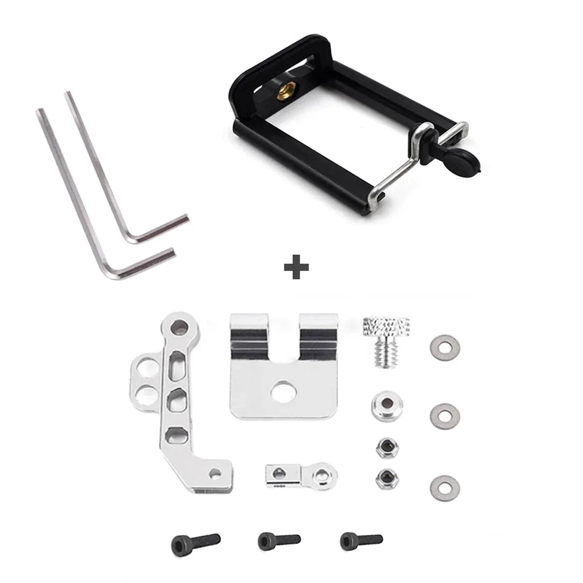 Monitor Phone Holder Clip Mount for FlySky FS-i6 / i6S RC Transmitter — Remote Controller & Drone Support Bracket