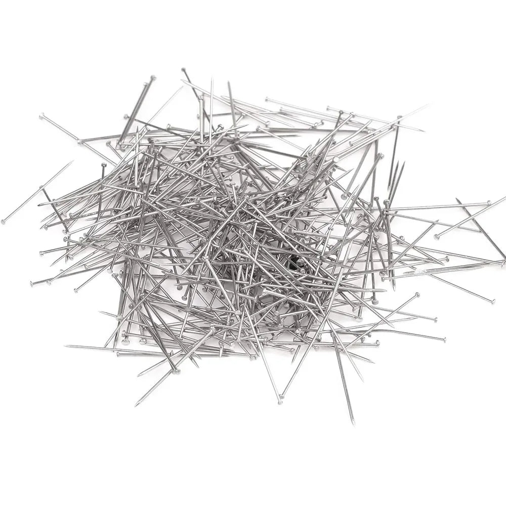 1000PCS Stainless Steel Sewing Pins – 26/35mm Straight Dressmaker Pins with Fine Satin Head for Sewing, Dressmaking & Jewelry Making