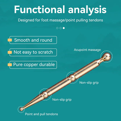 Copper Gua Sha Stick & Metal Massage Tools | Facial, Foot & Ear Point Probe for Beauty & Relaxation